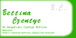 bettina czentye business card